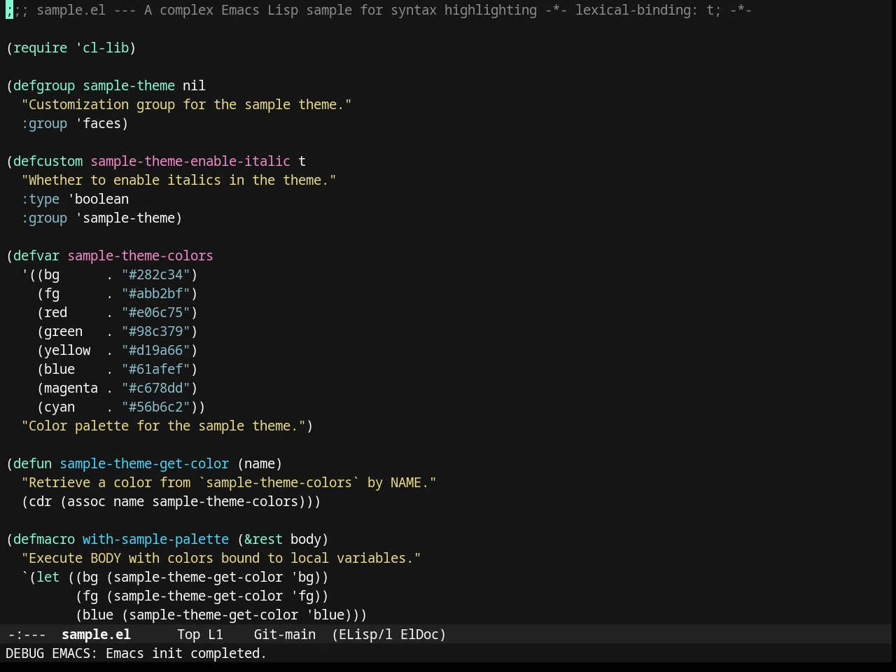 Timu-Caribbean in emacs-lisp-mode