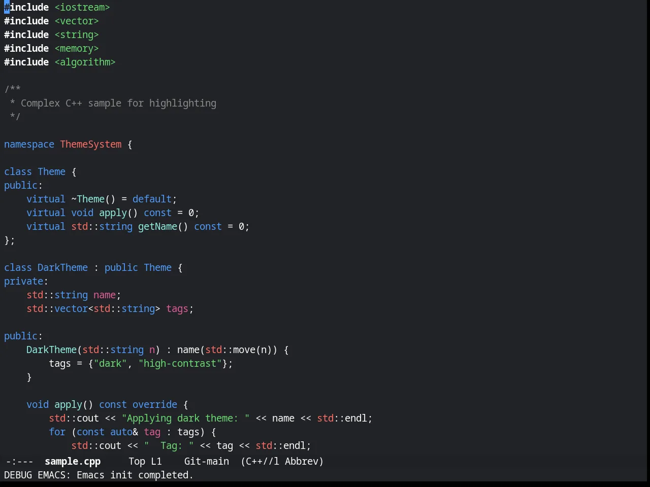 Timu-macOS Dark in c++-mode