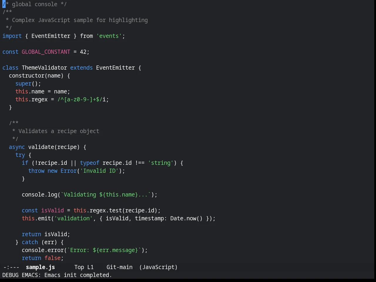 Timu-macOS Dark in javascript-mode
