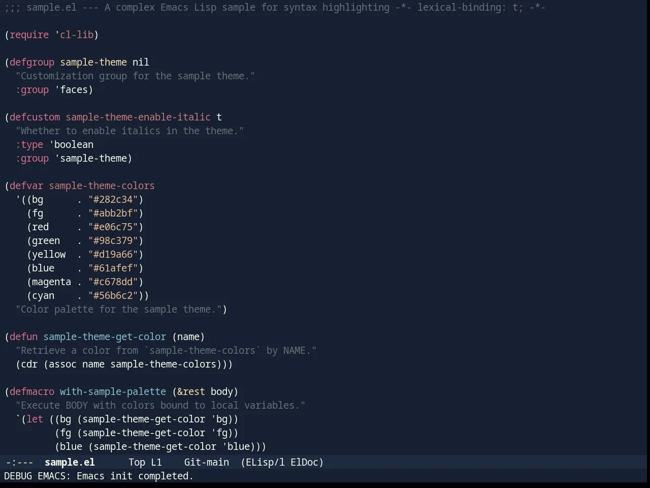 Timu-Rouge in emacs-lisp-mode