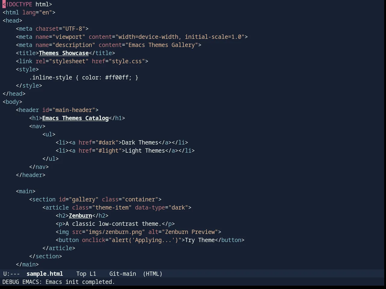 Timu-Rouge in html-mode