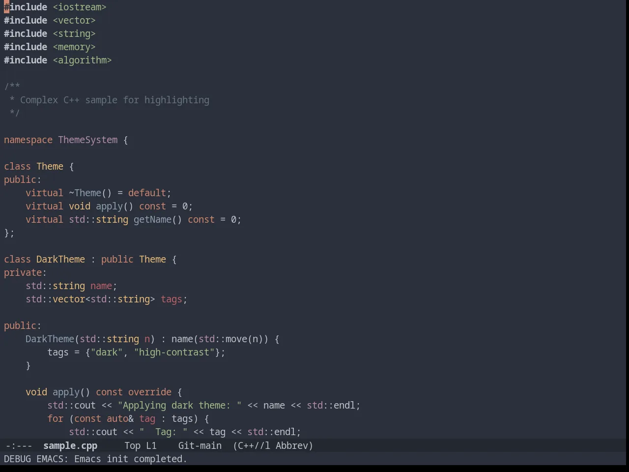 Timu-Spacegrey Dark in c++-mode