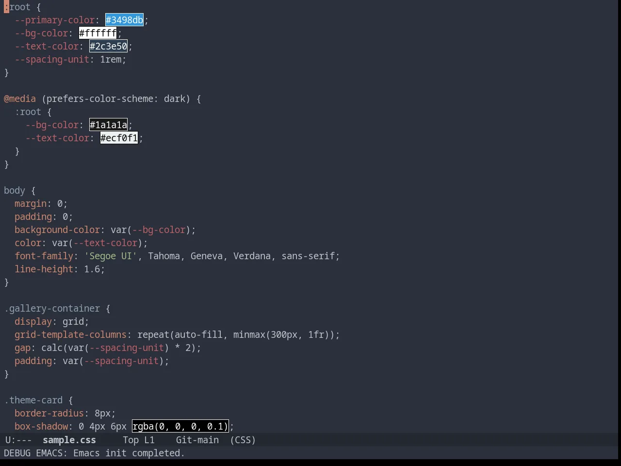 Timu-Spacegrey Dark in css-mode