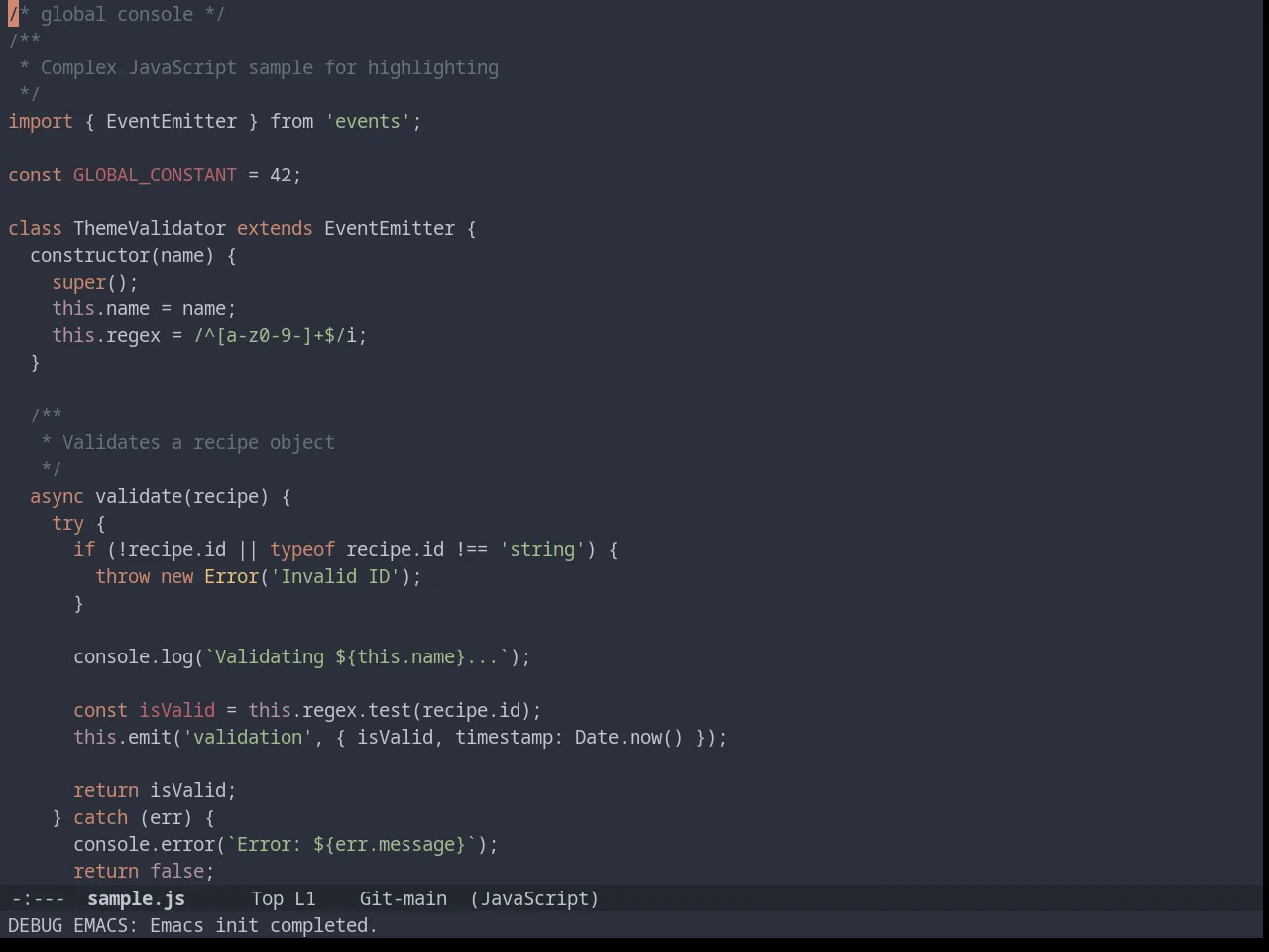 Timu-Spacegrey Dark in javascript-mode
