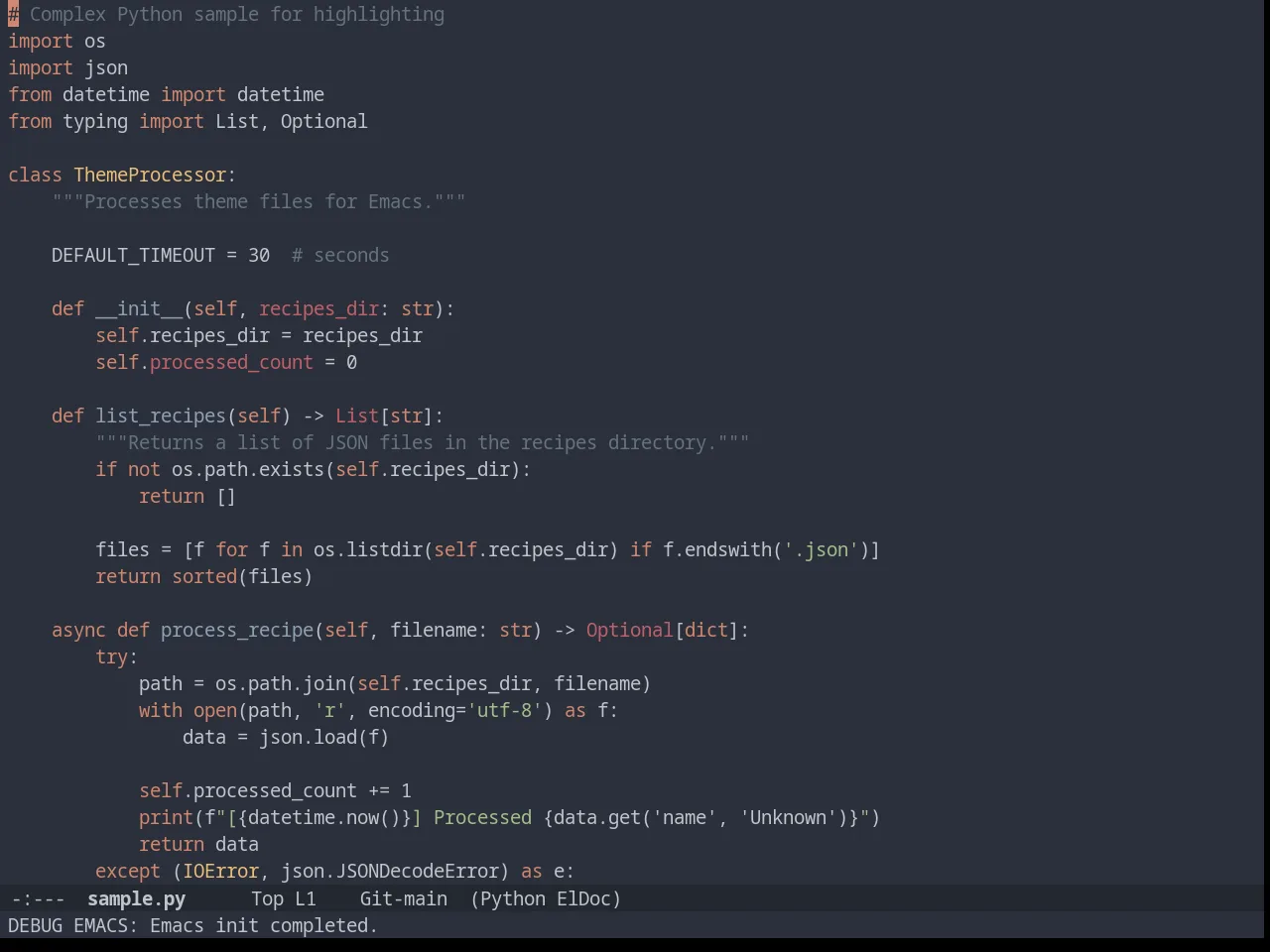 Timu-Spacegrey Dark in python-mode