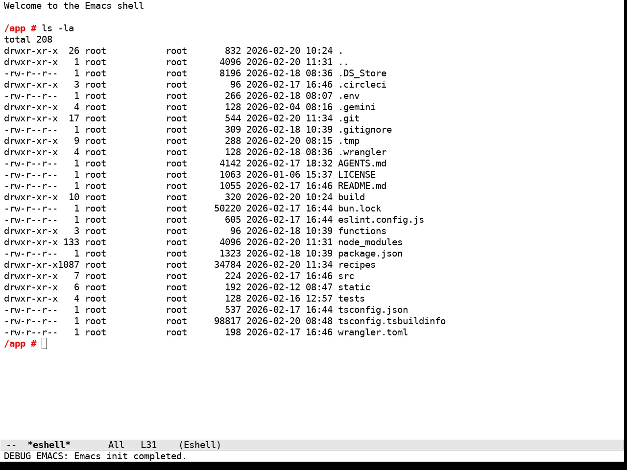 Tok Theme Light in eshell