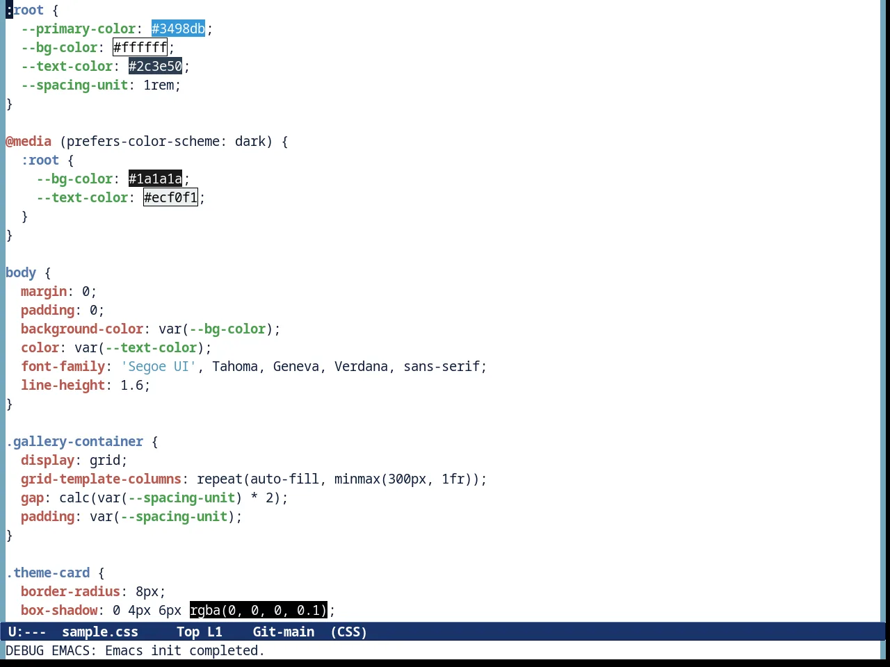 Tommyh Theme in css-mode