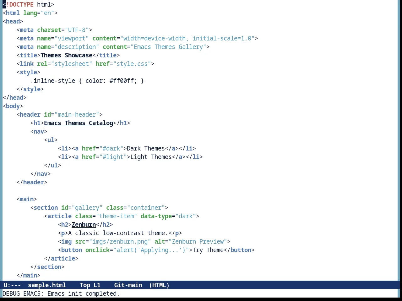 Tommyh Theme in html-mode