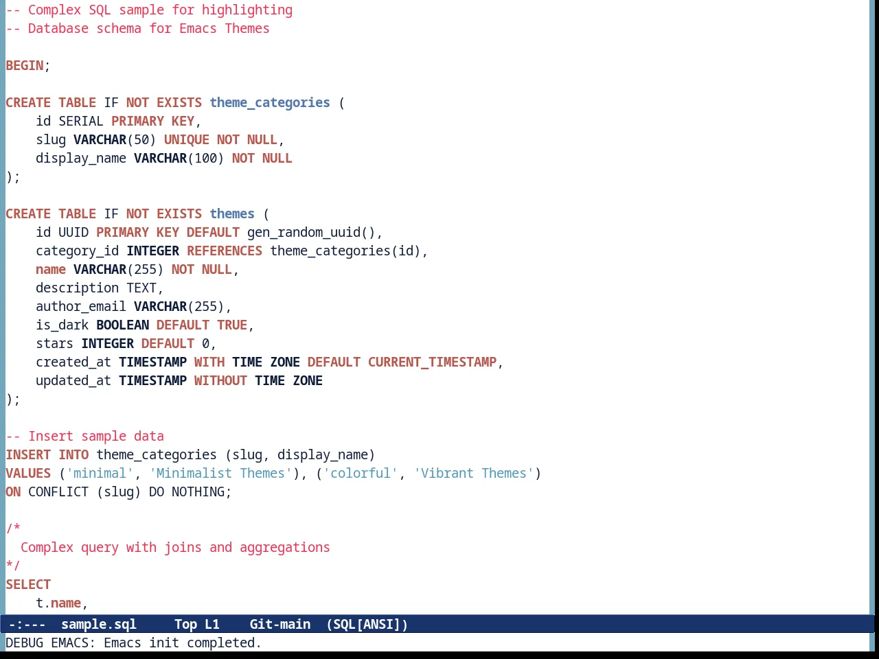 Tommyh Theme in sql-mode