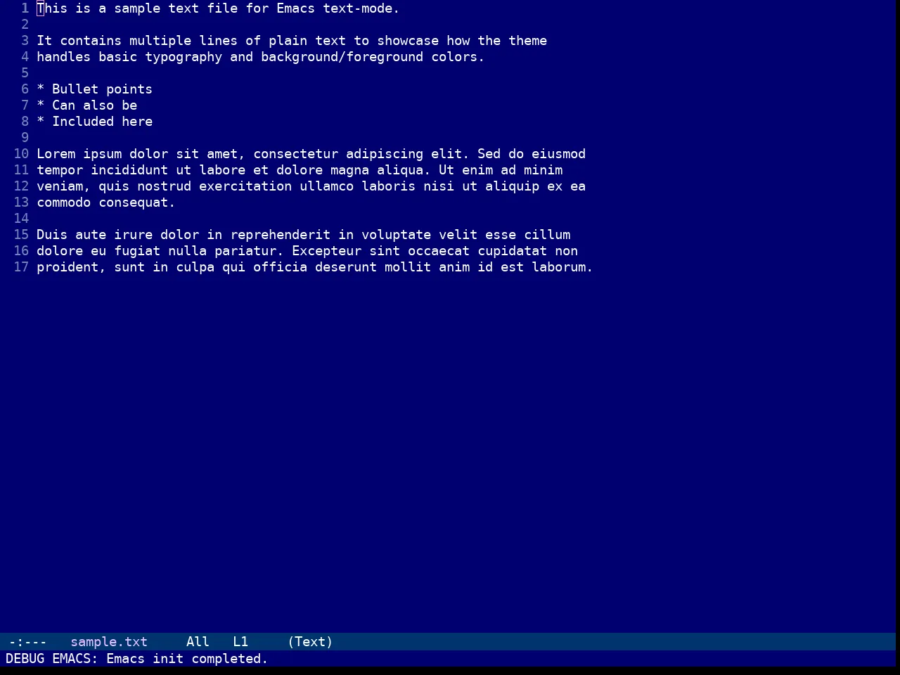 Tomorrow Night Deepblue Theme in text-mode