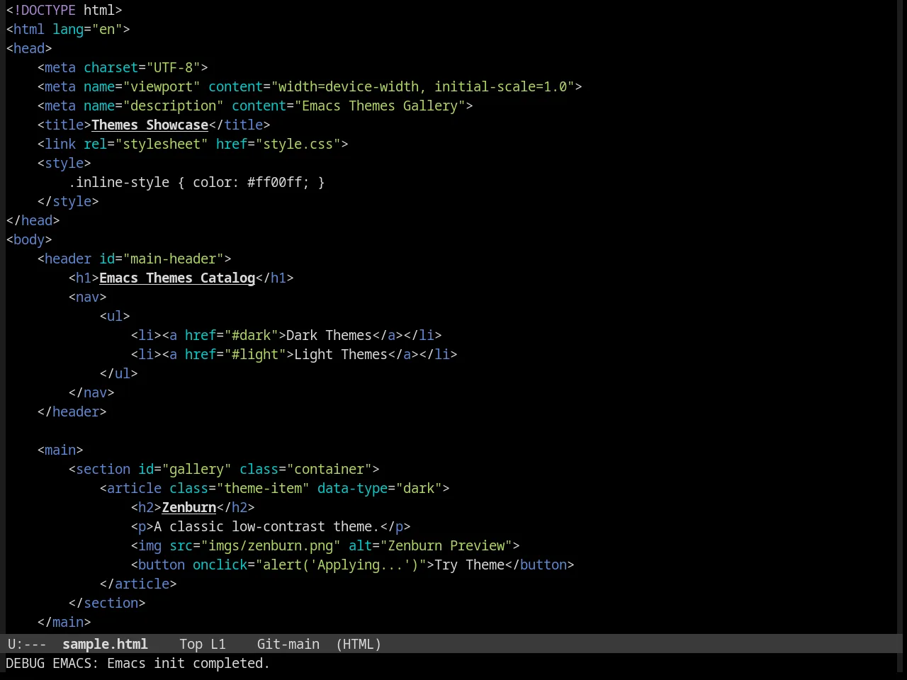 Tomorrow Night Paradise Theme in html-mode