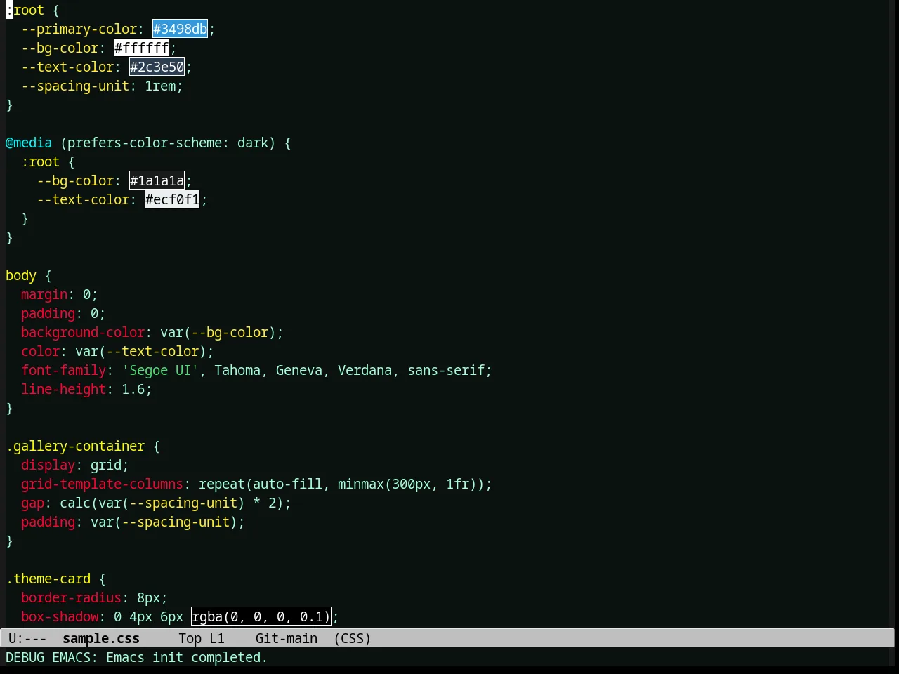 Toxi Theme in css-mode