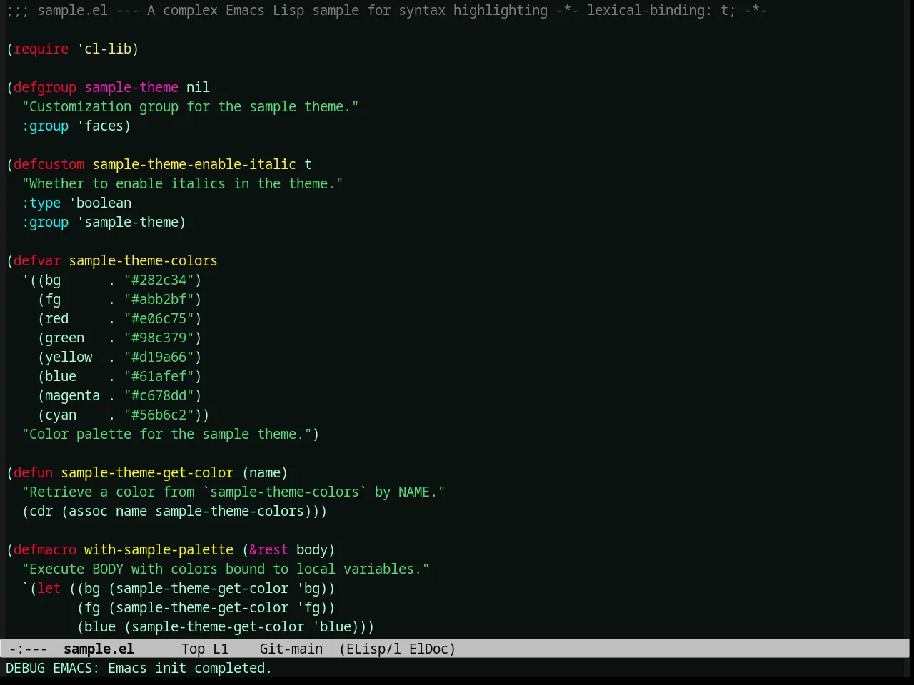 Toxi Theme in emacs-lisp-mode
