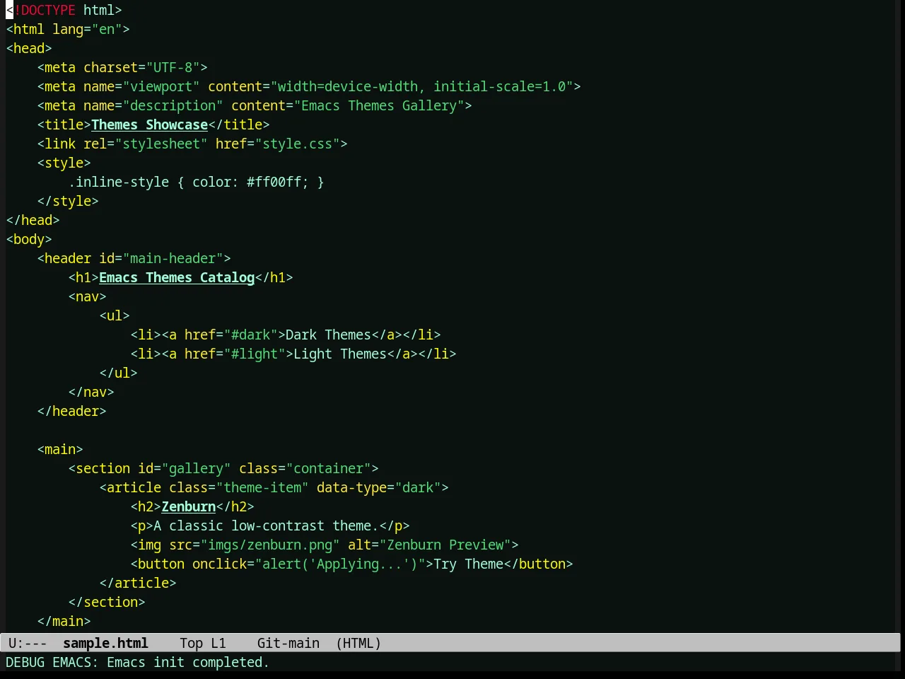 Toxi Theme in html-mode