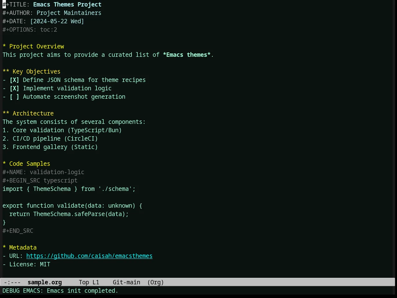 Toxi Theme in org-mode