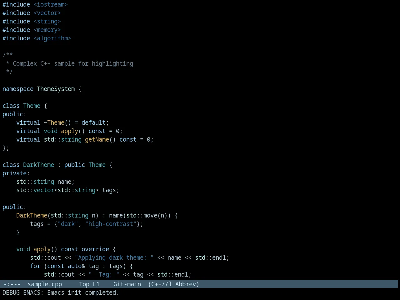 Tron Legacy Theme in c++-mode