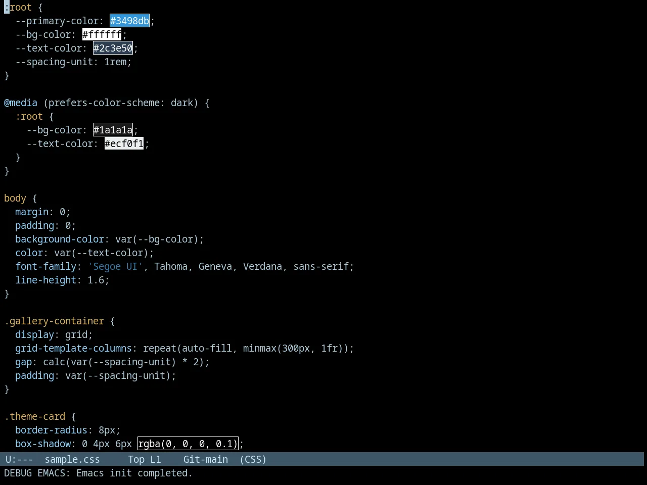 Tron Legacy Theme in css-mode
