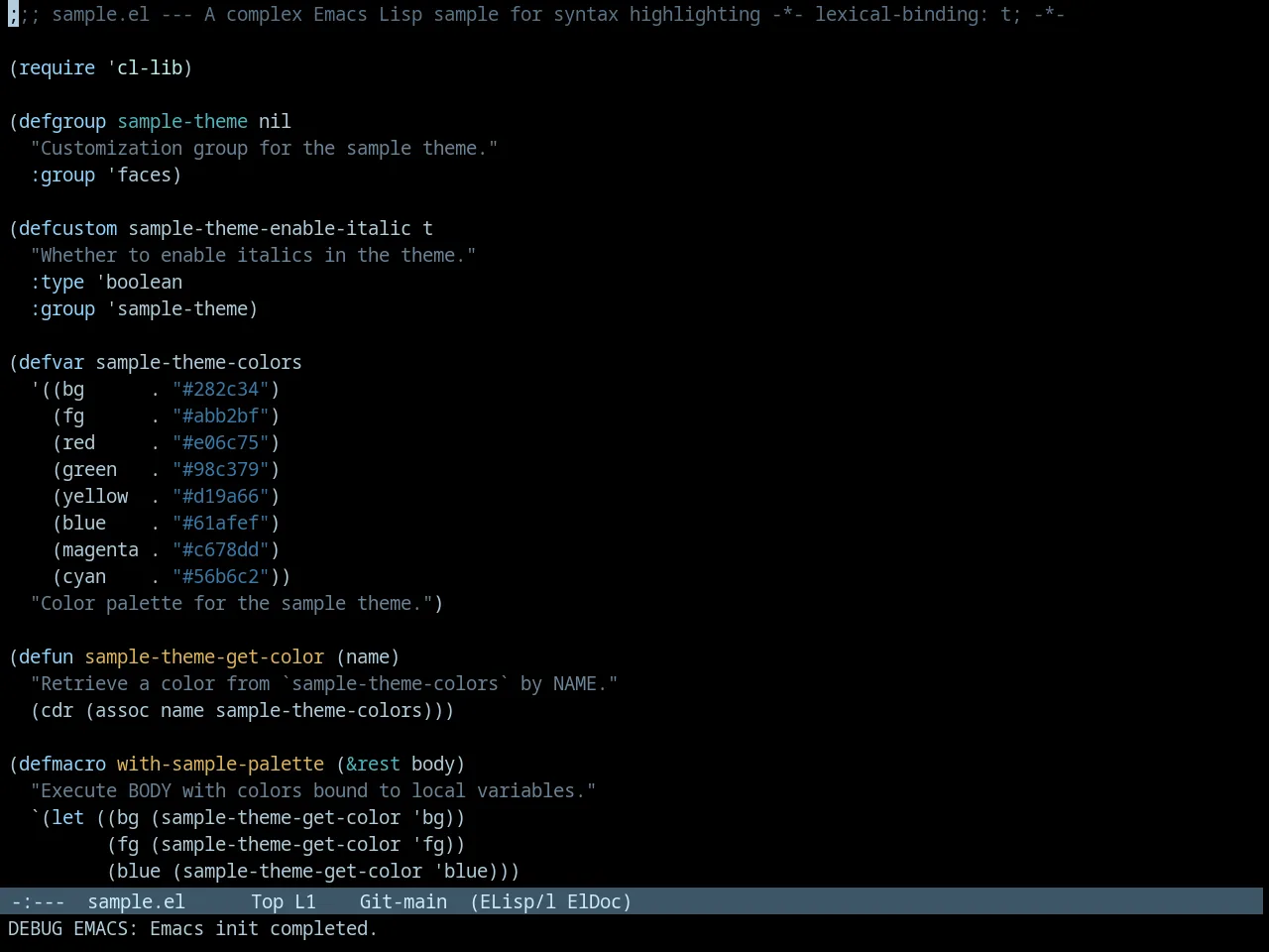 Tron Legacy Theme in emacs-lisp-mode