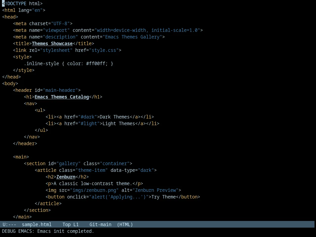 Tron Legacy Theme in html-mode