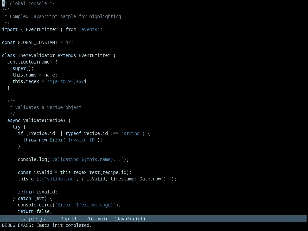 Tron Legacy Theme in javascript-mode