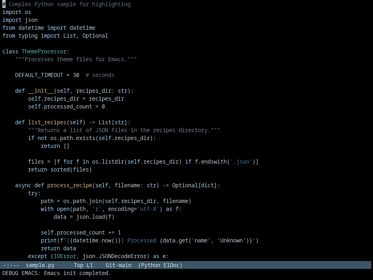Tron Legacy Theme in python-mode