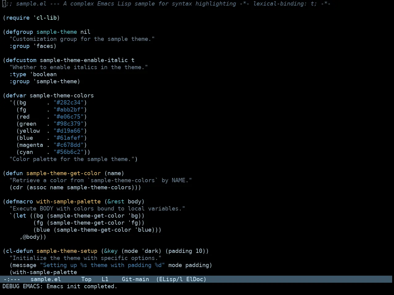Tron Legacy Theme in emacs-lisp-mode