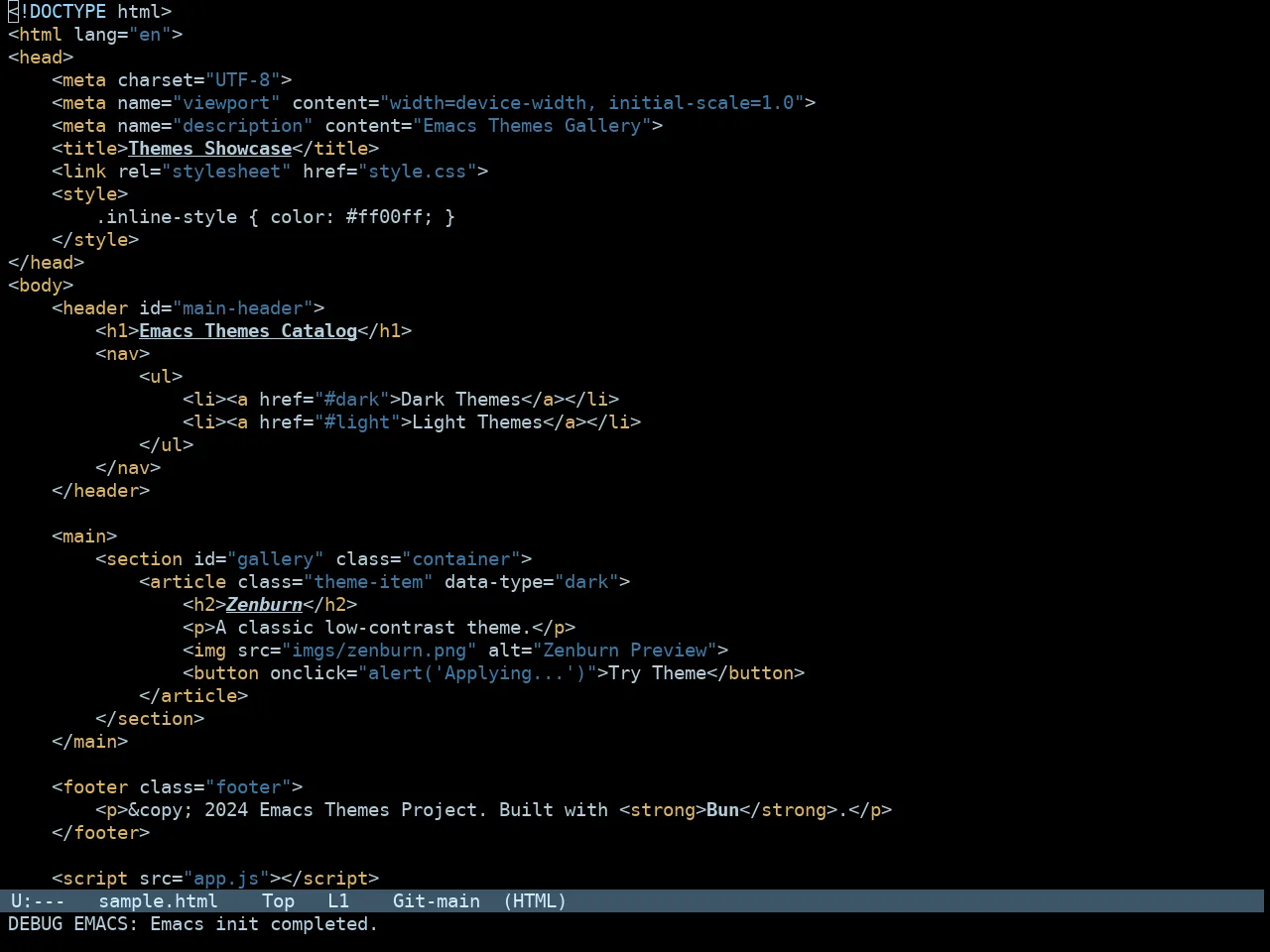 Tron Legacy Theme in html-mode