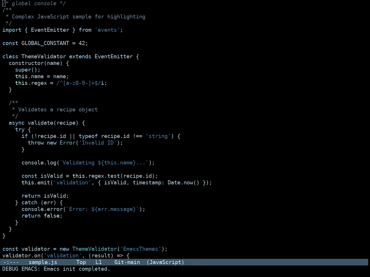 Tron Legacy Theme in javascript-mode