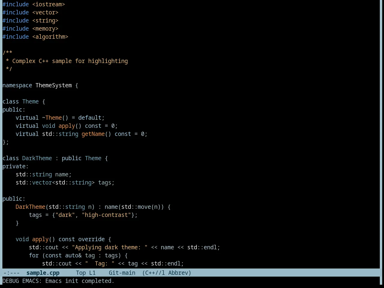 Tron Theme in c++-mode