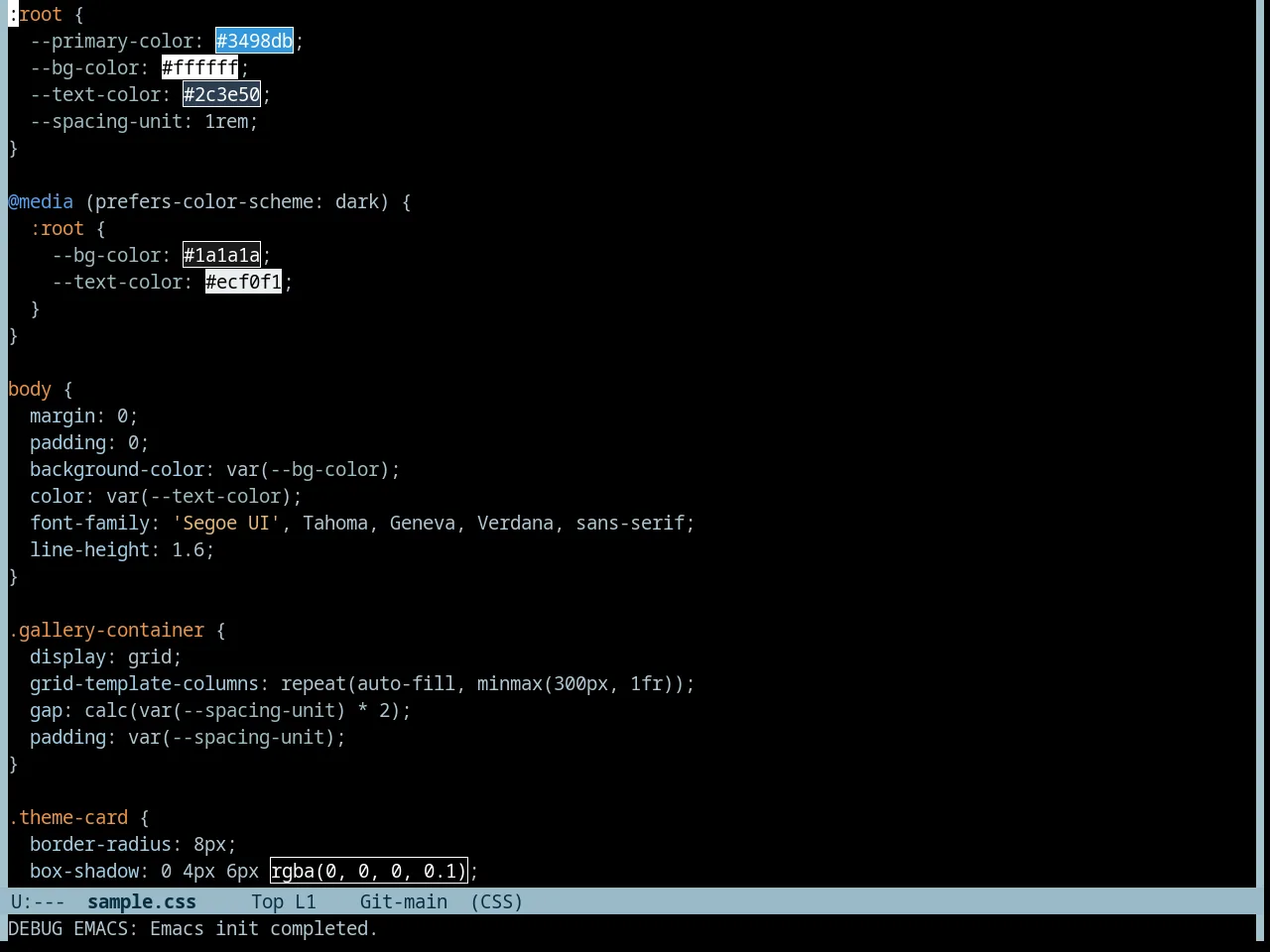 Tron Theme in css-mode