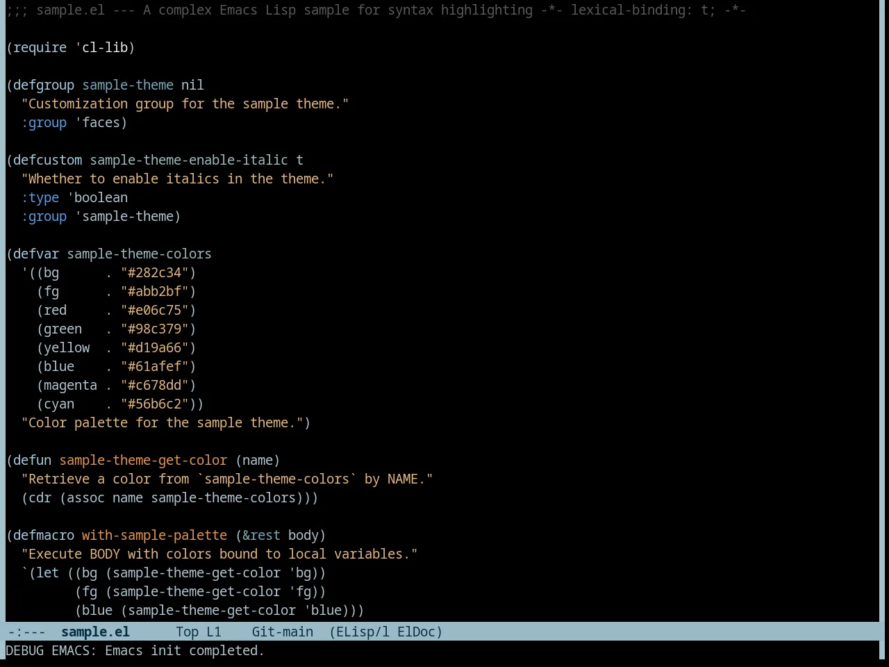 Tron Theme in emacs-lisp-mode