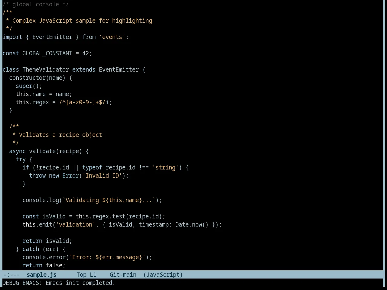 Tron Theme in javascript-mode