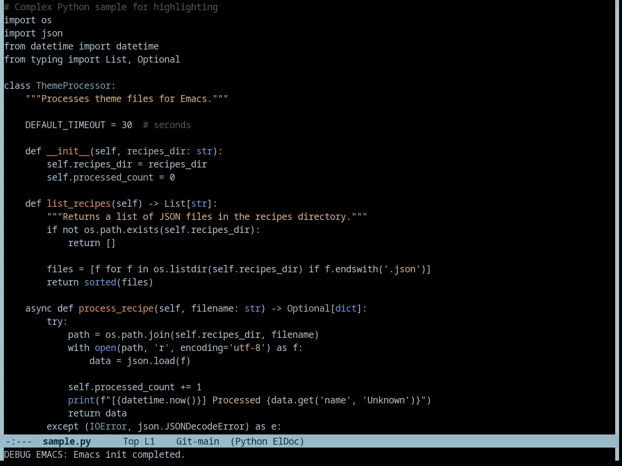 Tron Theme in python-mode