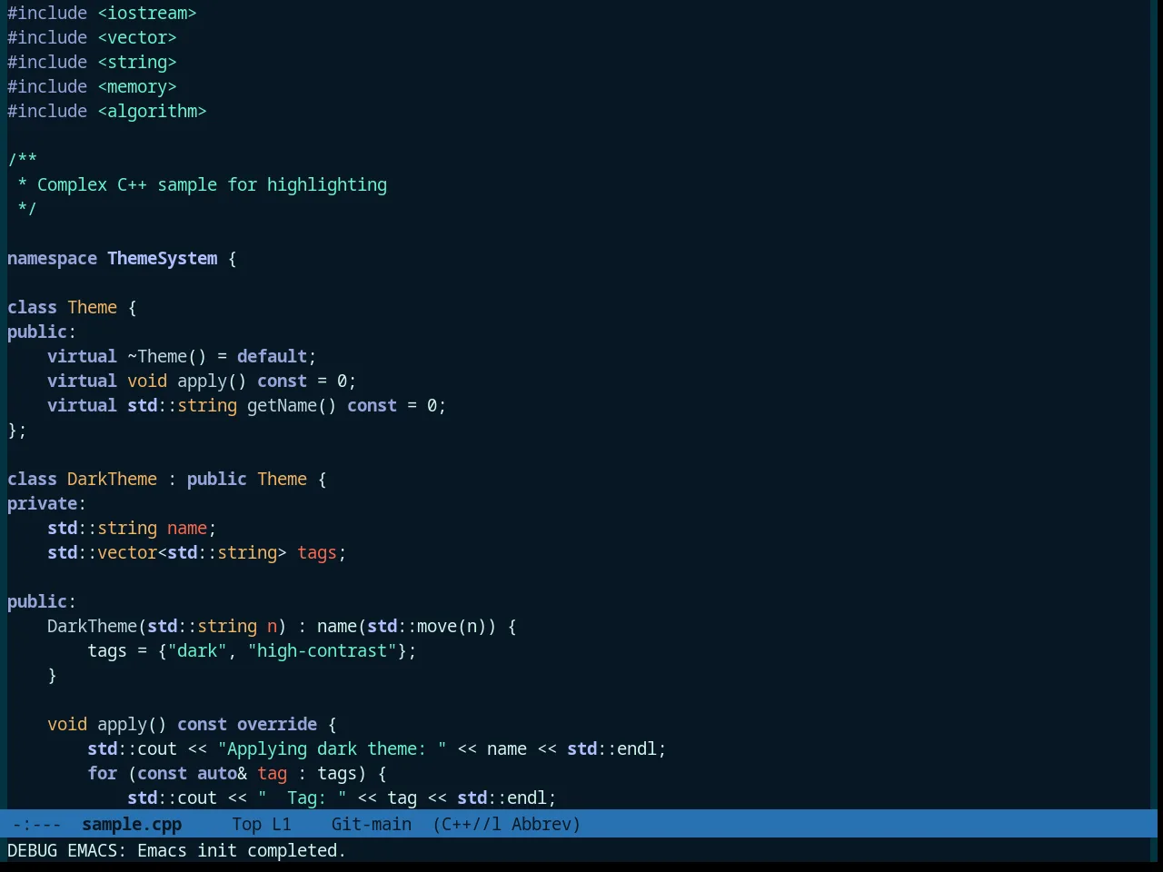 Tronesque Theme in c++-mode