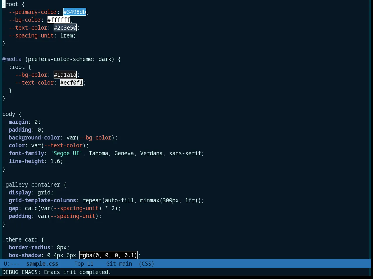 Tronesque Theme in css-mode