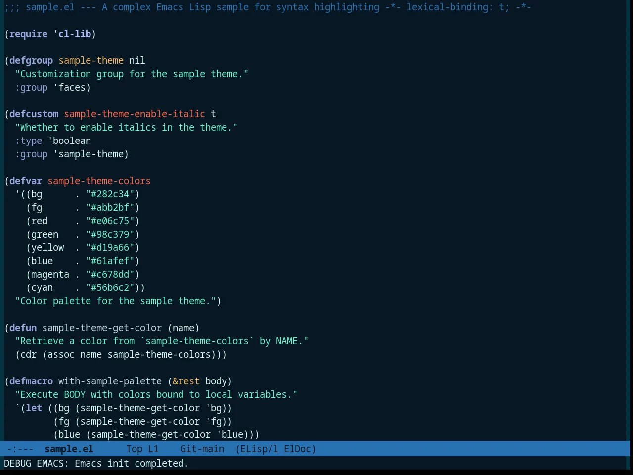 Tronesque Theme in emacs-lisp-mode