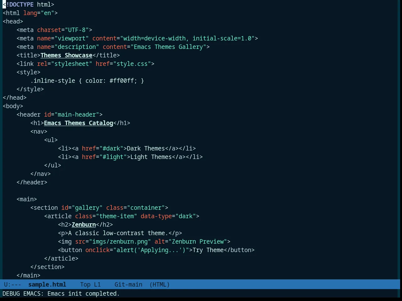 Tronesque Theme in html-mode