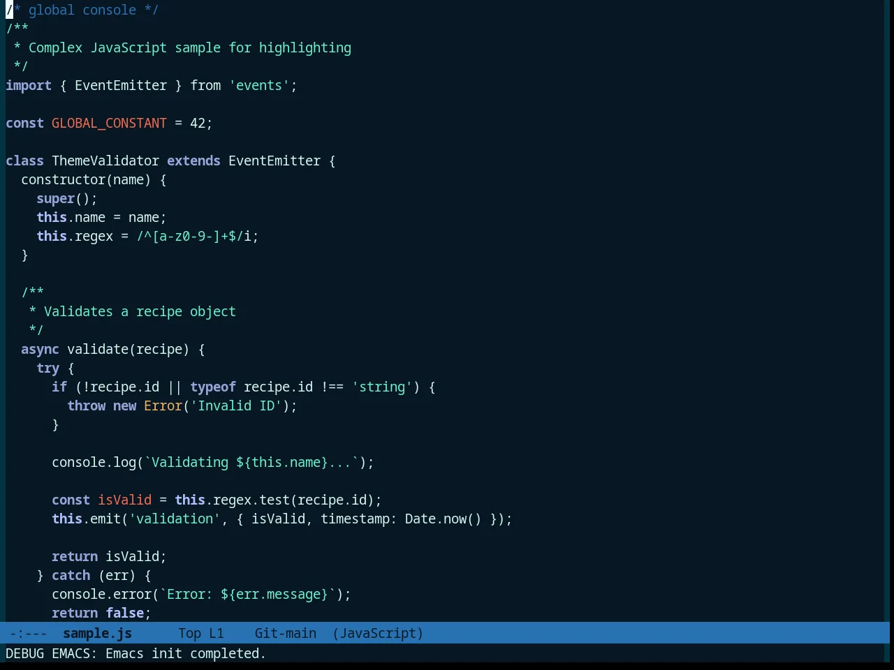 Tronesque Theme in javascript-mode
