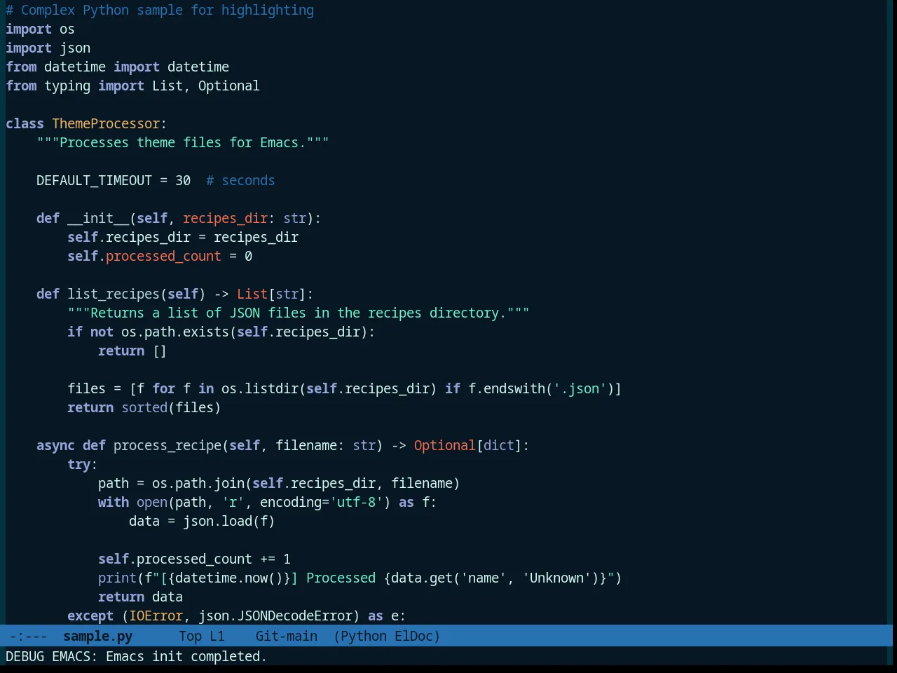 Tronesque Theme in python-mode