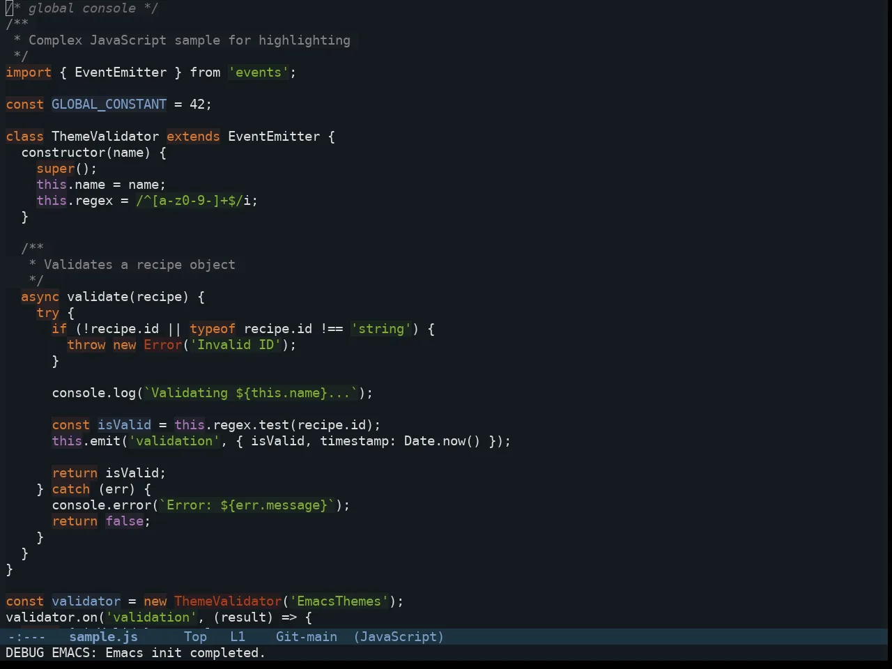 Twilight Anti Bright Theme in javascript-mode
