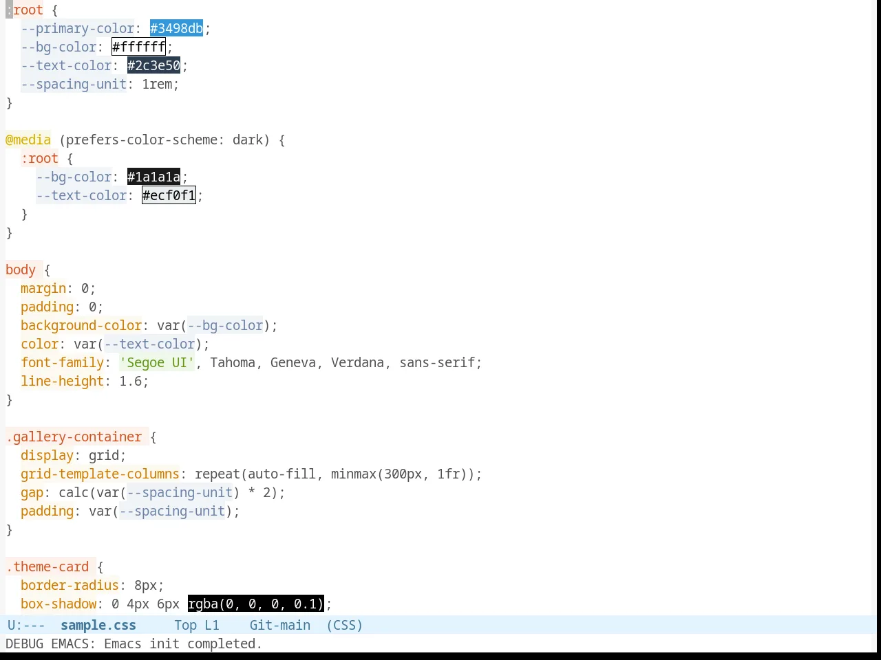 Twilight Bright Theme in css-mode