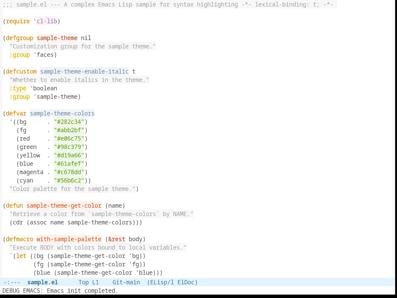 Twilight Bright Theme in emacs-lisp-mode