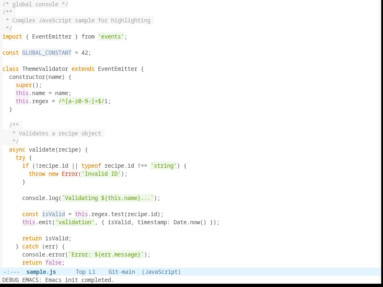Twilight Bright Theme in javascript-mode