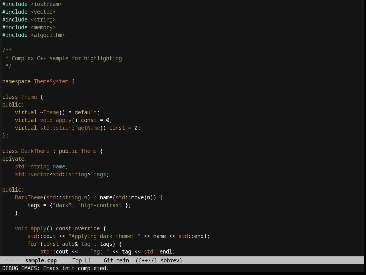 Twilight Theme in c++-mode