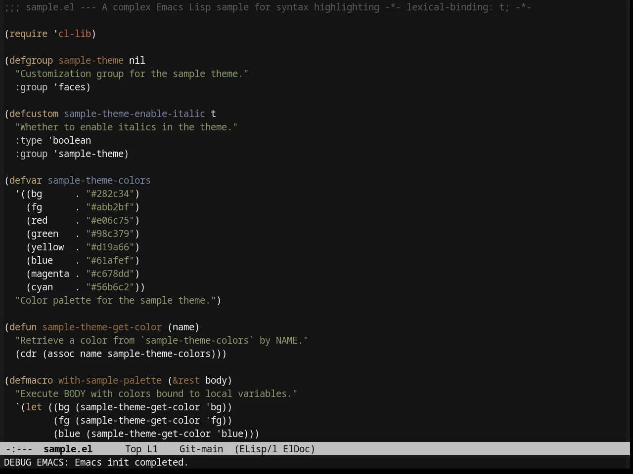 Twilight Theme in emacs-lisp-mode