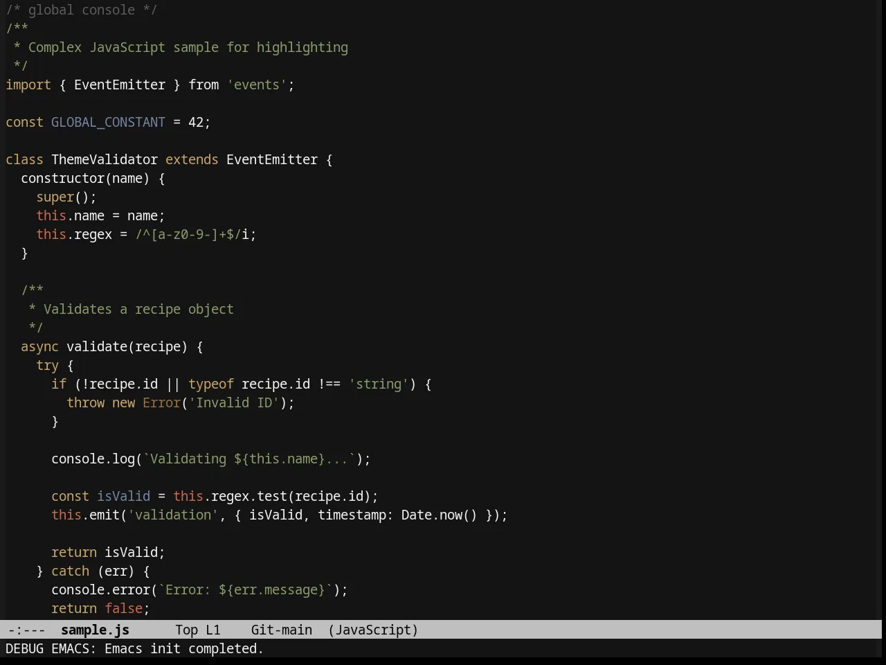 Twilight Theme in javascript-mode