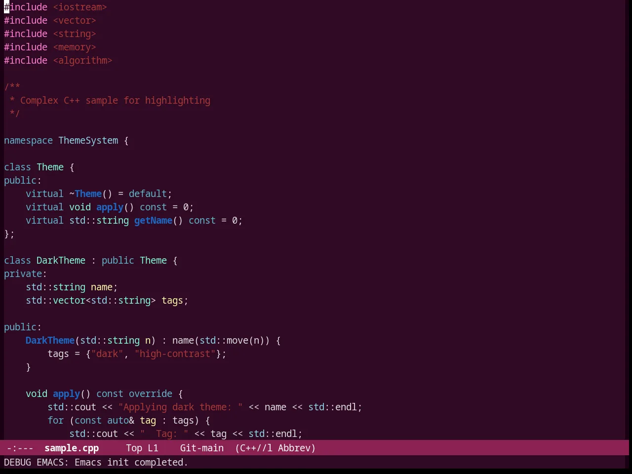 Ubuntu Theme in c++-mode