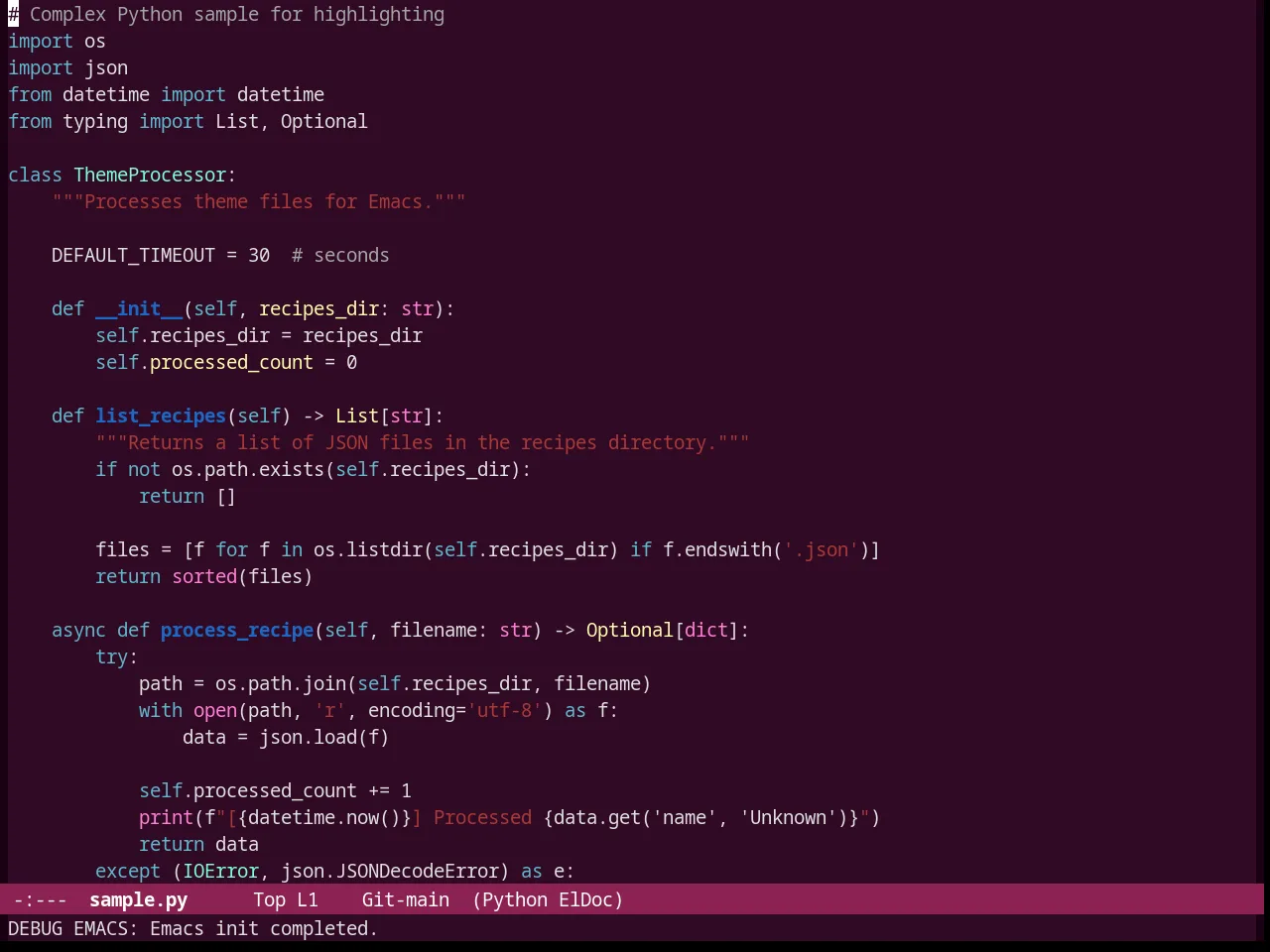 Ubuntu Theme in python-mode