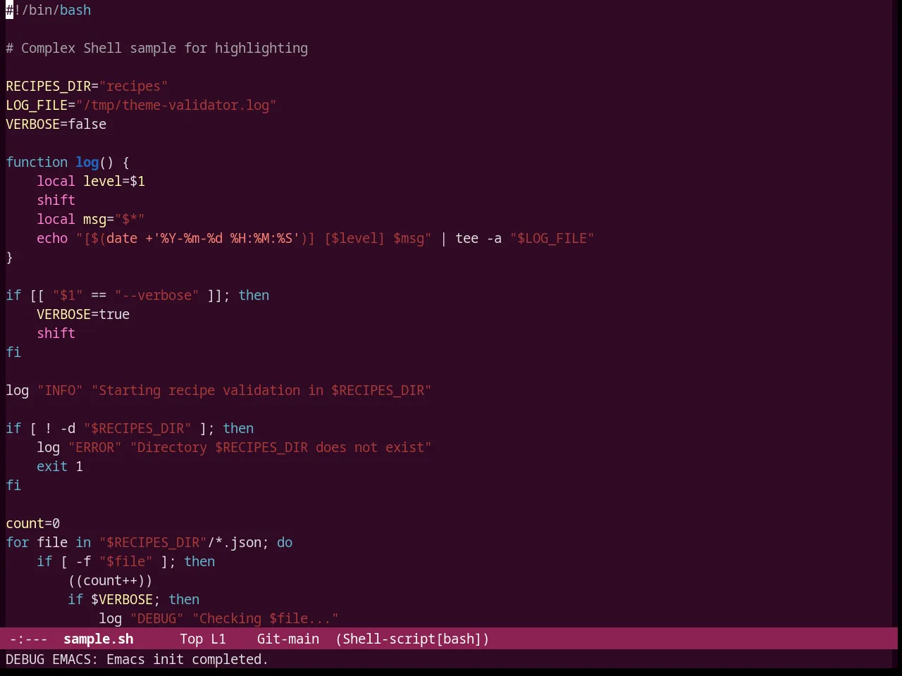 Ubuntu Theme in sh-mode