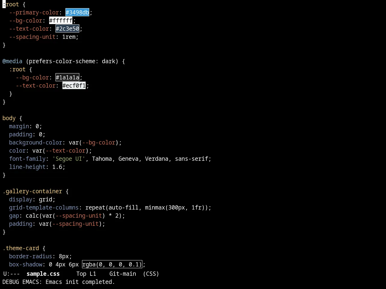 Ujelly Theme in css-mode